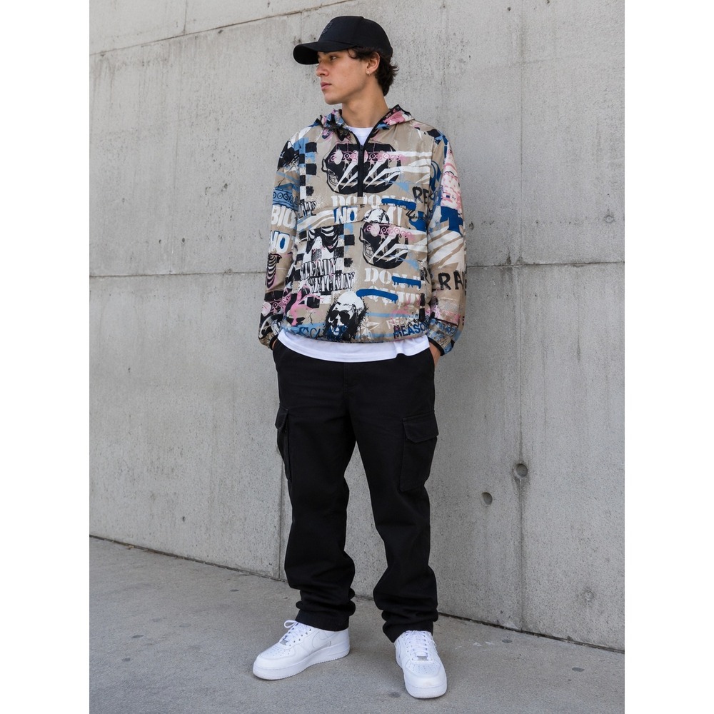 Reason NYC‎ Graphic Windbreaker Small Graffiti Streetwear Jacket Urban Graphic